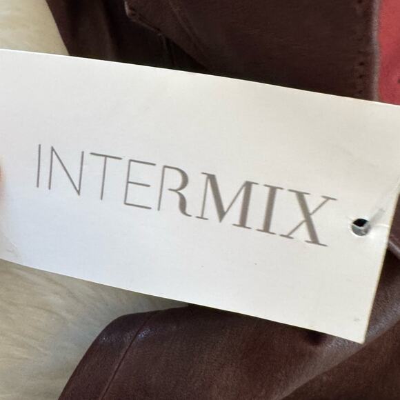 Rag & Bone Red Dark Burgundy Mid Rise Lamb Leather Skinny Pants 25 NWT - Picture 5 of 14